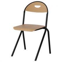 Chaise Malibu Ast - T6 - Ass/dos Hêtre / Acier Noir 9005