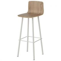 Tabouret Malibu Coque Chêne Bardolino 1146 / Alu Blanc 9016