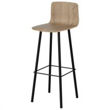 Tabouret Malibu Coque Chêne Bardolino 1146 / Alu Noir 9005