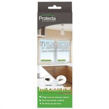 4 Plaquettes Engluées Anti Mouches Décorées Et Transparent