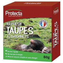 Protecta - Répulsif Taupes 10 Bâtonnets 80g - Anti-taupe Efficace - Prêt à l'emploi