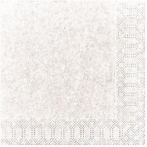 Serviette Ouate 33x33cm 3 Plis X20 Blanc
