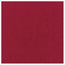 Serviette Ouate 33x33cm 3 Plis X20 Bordeaux