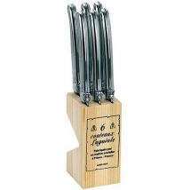 Bloc De 6 Couteaux Laguiole Tout Inox
