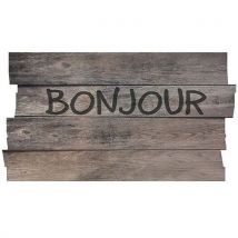 Tapis Boston Decoupe Planche Bonjour Gris 40x70cm