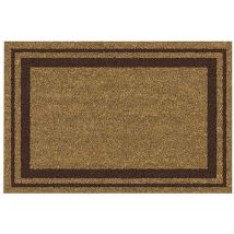 Tapis coco naturel 40x60cm épaisseur 15mm bord marron antidérapant intérieur extérieur bonne fonction grattante