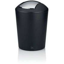 Kela - Poubelle Marta 1.7L Noire - Plastique - Ouverture Basculante - Compacte et Hygiénique