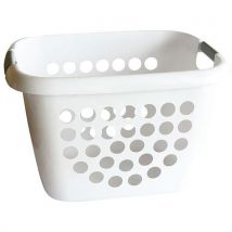 Corbeille À Linge 28l Bi Matière Blanc/gris 45x35x29.5cm