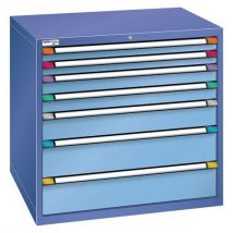 Armoire 7 Tiroirs Lhp 1005x1000x695 Mm Bleu Pigeon /bleu Clair