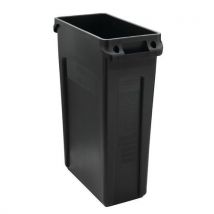 Rubbermaid - Poubelle Tri Selectif 87l Noir Avec Conduits D 'aeration