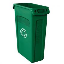 Rubbermaid - Poubelle Tri Selectif 87l Vert Avec Conduits D 'aeration