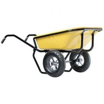Haemmerlin - Brouette Twin 160L - 2 Roues Gonflables - Charge 250kg - Acier Époxy - Robuste et Durable