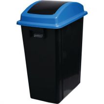 Poubelle En Plastique 70% Recyclé Avec Couvercle Bleu