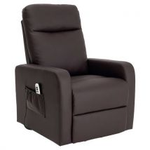 Identités - Fauteuil Mint 2 moteurs simili chocolat - Poids max 125kg - Confort ergonomique - 2 ans garantie