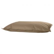 Pouf Cuscino Souple Tissu Simili Cuir Taupe