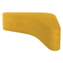 Pouf Boomerang Rigide 170 X 89 Cm Tissu Simili Cuir Jaune