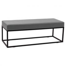 Banc Nova 120 Cm Assise Simili Cuir Gris - Struc Métal Noir