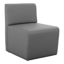 Fauteuil Leaf 1 Place Tissu Simili Cuir Gris