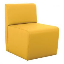 Fauteuil Leaf 1 Place Tissu Simili Cuir Jaune