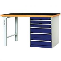 Bott 1 Établi Fixe Cubio Combi Avec 5 Tiroirs - Largeur 150 Cm - Polyrey