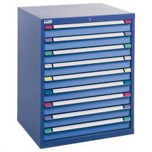 Armoire 9 Tiroirs L 805 Mm Bleu Pigeon/bleu Clair