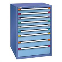 Armoire 9 Tiroirs Lhp 805x1200x695 Mm Bleu Pigeon/bleu Clair
