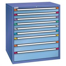 Armoire 9 Tiroirs Lhp 1005x1200x695 Mm Bleu Pigeon/bleu Clair