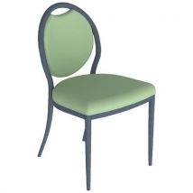 Chaise 260 Alu Ass/dos Ginkgo Menthe - 4p Noir Sablé