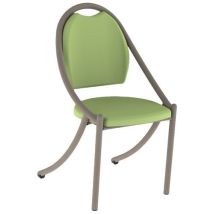 Mobidecor - Chaise 280 Alu Abaka Vert - 4 Pieds - Usage Collectivité - Éco-responsable