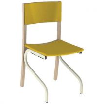 Chaise Elsa Ass/dos Abaka Safran Str Bois Natur Métal 1013