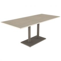 Table Menorca 180x80 T6 Ép 24mm Str Al Érable G. Bl Pas/nois