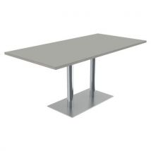 Table Menorca 160x80 T6 Str Alaisé Gris Perle Gris/chromé