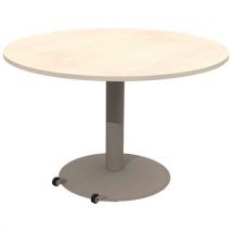 Table Mano Mob Ø120 T6 - Strat Abs Érable Gotland/noisette