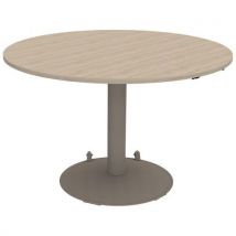 Table Mano Mob Réglable Ø120 Strat Abs Érable G./noisette