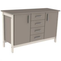 Buffet Swing 2p 4t Sans Serrures - Praline/blanc Pastel