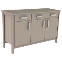 Buffet Swing 3p 3t Avec Serrures - Chêne Hongrie/cappuccino