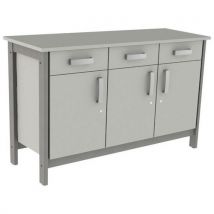 Buffet Swing 3p 3t Avec Serrures - Gris Perle/gris