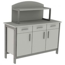 Buffet Swing 3p 3t Surmeuble Sans Serrures - Gris Perle/gris