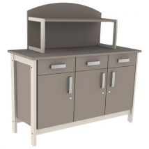Buffet Swing 3p 3t Surmeuble Avec Serrures Praline/bl Pastel