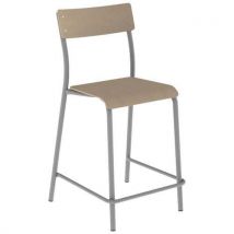 Chaise De Bar André H60 Ass/dos Hêtre Piètement Gris 9006