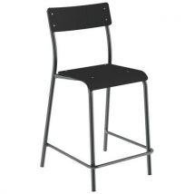 Chaise De Bar André H60 Ass/dos Noir Ébène Pièt. Transparent