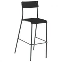 Chaise De Bar André H80 Ass/dos Noir Ébène Pièt. Transparent