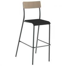 Chaise Bar André H80 Assise Noir Ébène Dos Hêtre Pièt Trpt