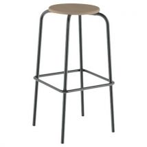 Tabouret Zoning H80 Ass/dos Hêtre - Piètement Transparent