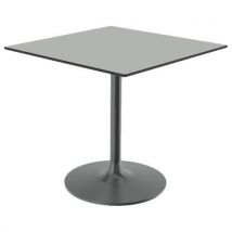 Table Eko 80x80 Plat Compact Blanc - Piètement Transparent