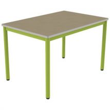 Table Carélie 120x80 T6 Str Poly. Hêtre Miel Beige/vert Ac