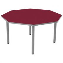 Table Carélie Octo Ø120 T4 Strat Poly. Cerise Gris/9006