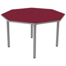 Table Carélie Octo Ø120 T5 Strat Poly. Cerise Gris/9006