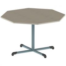 Table Bandana Oct Ø120 T6 Pc Str Poly. Érable G. Beige/lagon