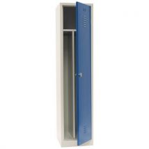 Manutan Expert - Vestiaire Industrie Salissante 1 Case - Acier Gris Clair/Bleu - Sur Socle - 1800x415x500mm - Robuste et Durable